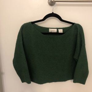 KERSH CROPPED GREEN SWEATER
